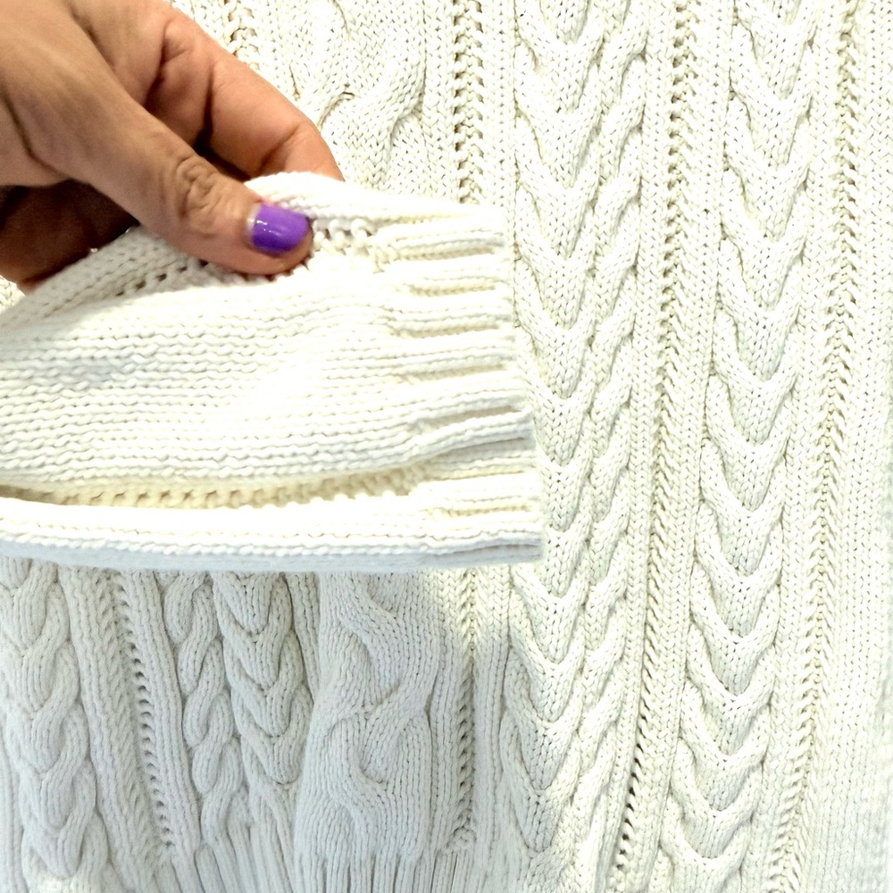 Talbots Ivory Cable Knit Sweater MP - Picture 8 of 8